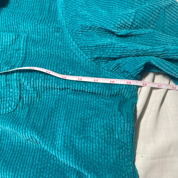 L.L. Bean Women’s Corduroy Shacket. Long Sleeve Turquoise. Granny Core. 3X - Picture 8 of 10
